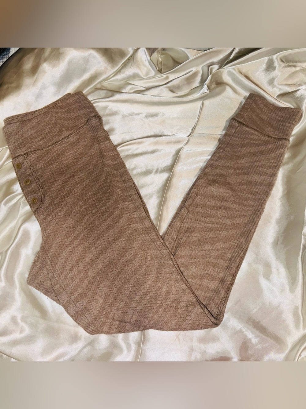 👑 Size Small NWOT aerie Ribbed Knit Leggings in Beige